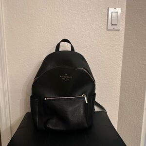 Kate Spade Black Backpack with Gold Accents